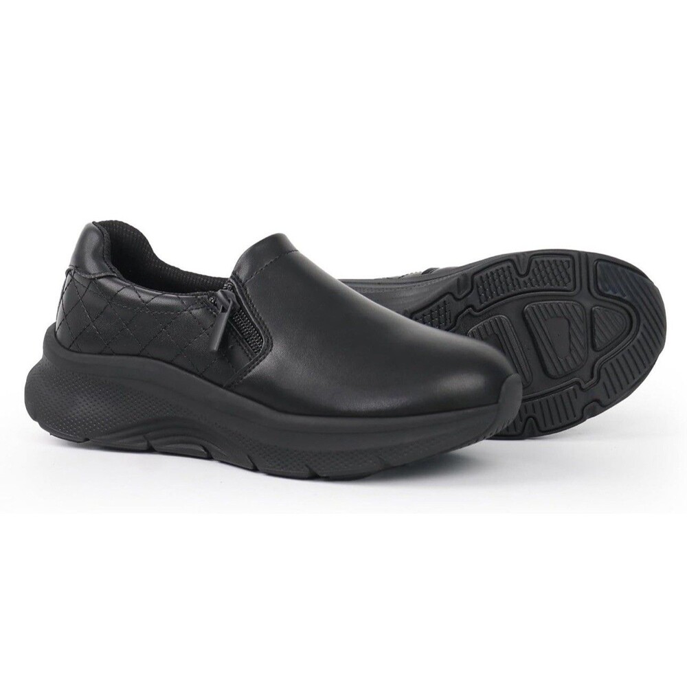 Hawkwell Women’s 11M Slip-On Lightweight Water-Resistant Nurse Shoes, Black